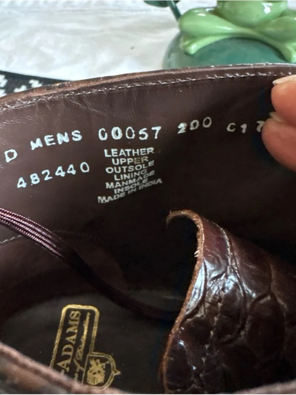 Adams Men's Brown Croc-Embossed Leather Chukka Boots